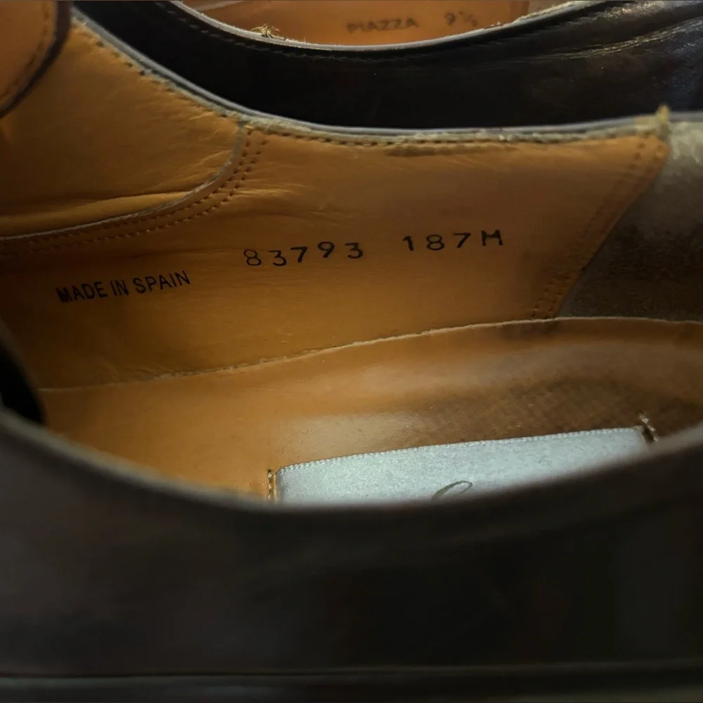 Mezlan Made in Spain Handcrafted Dark Brown Men’s Dress Shoes 9.5 M or 9-1/2 M - Picture 13 of 15